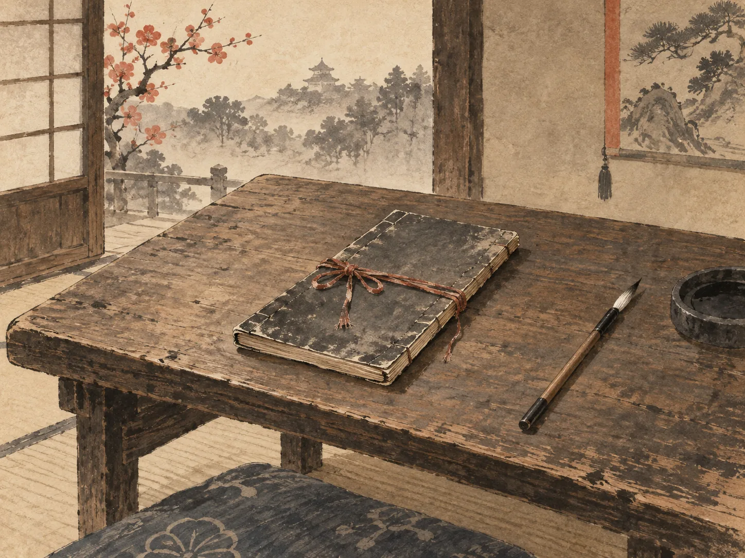 Keihatsuroku at Fifteen ink painting