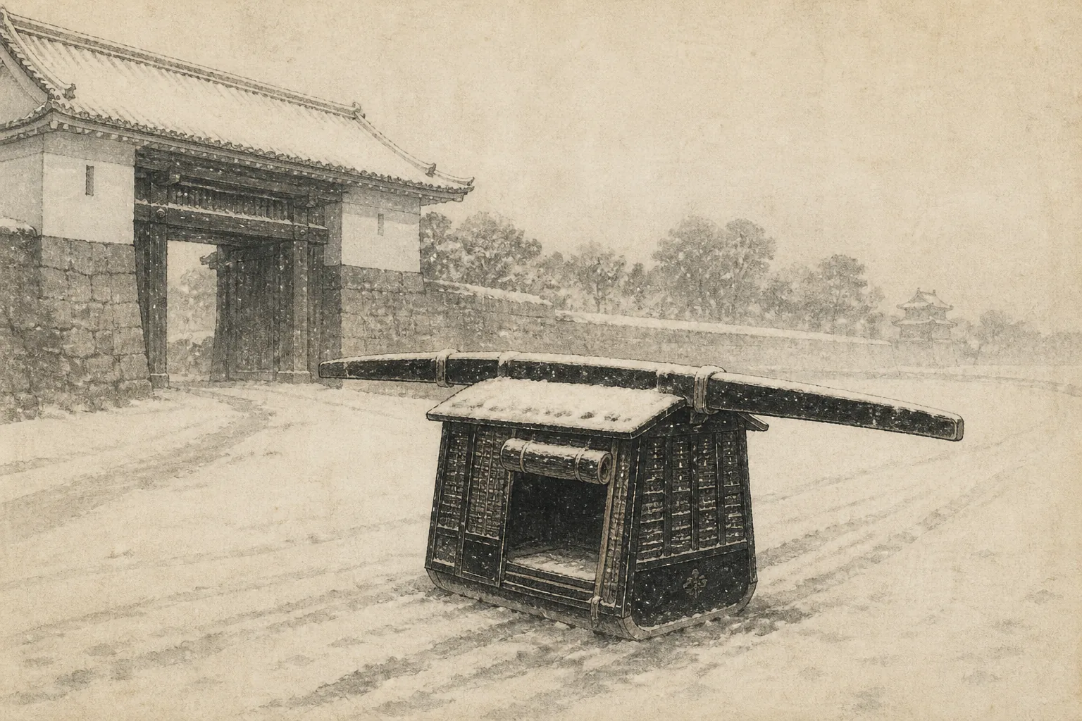 When a Routine Procession Became an Assassination Site ink painting