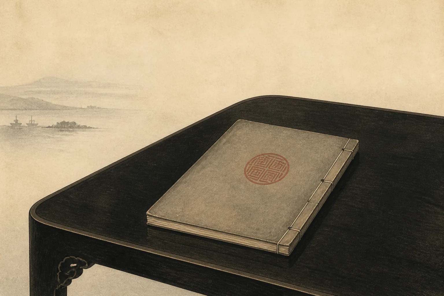 Making Ports and Trade through Paper, Seals, and Schedules ink painting
