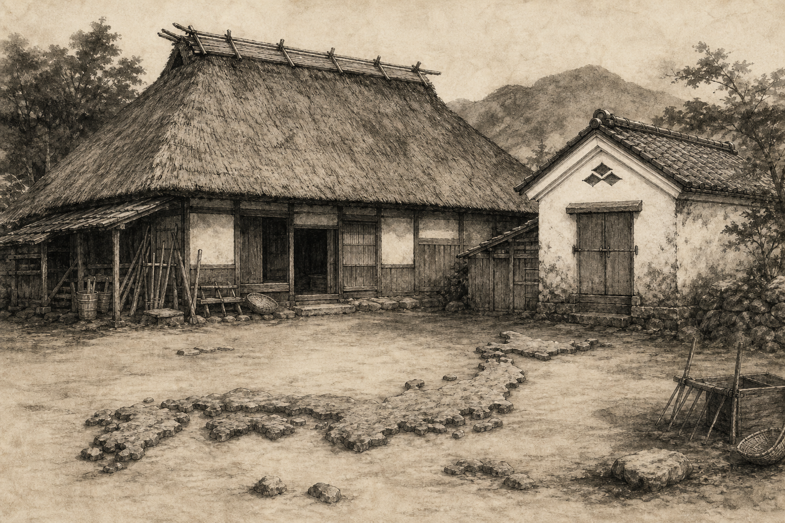 Learning Constraint and the Family Mark at Inokuchi ink painting