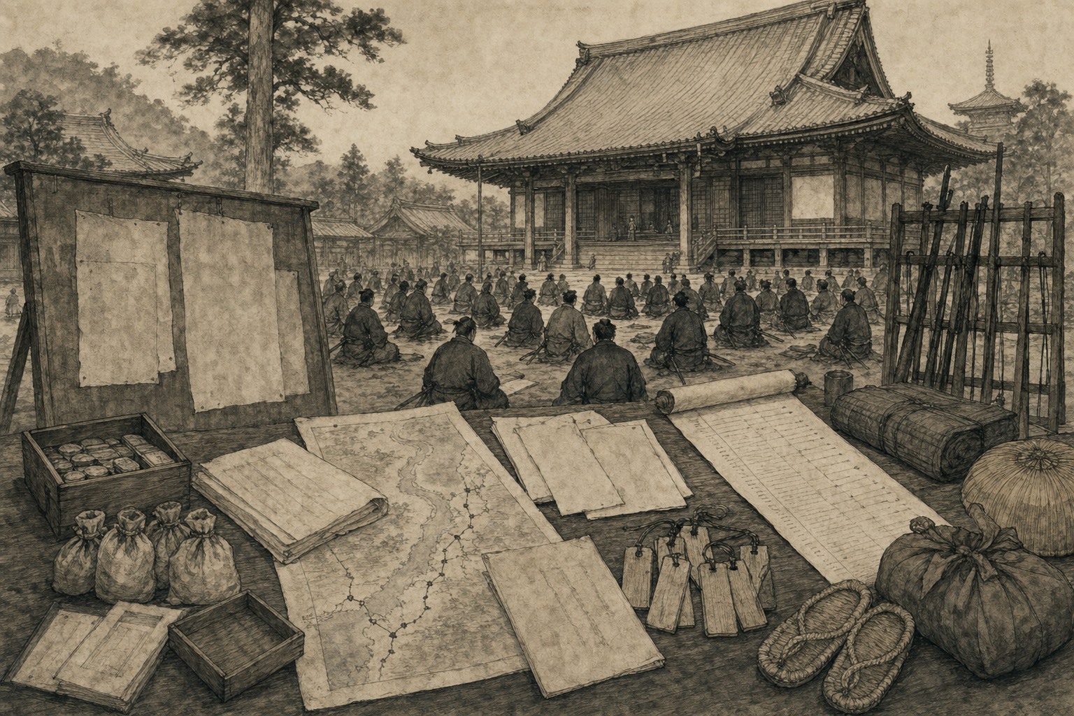 『急務三策』をイメージした墨絵