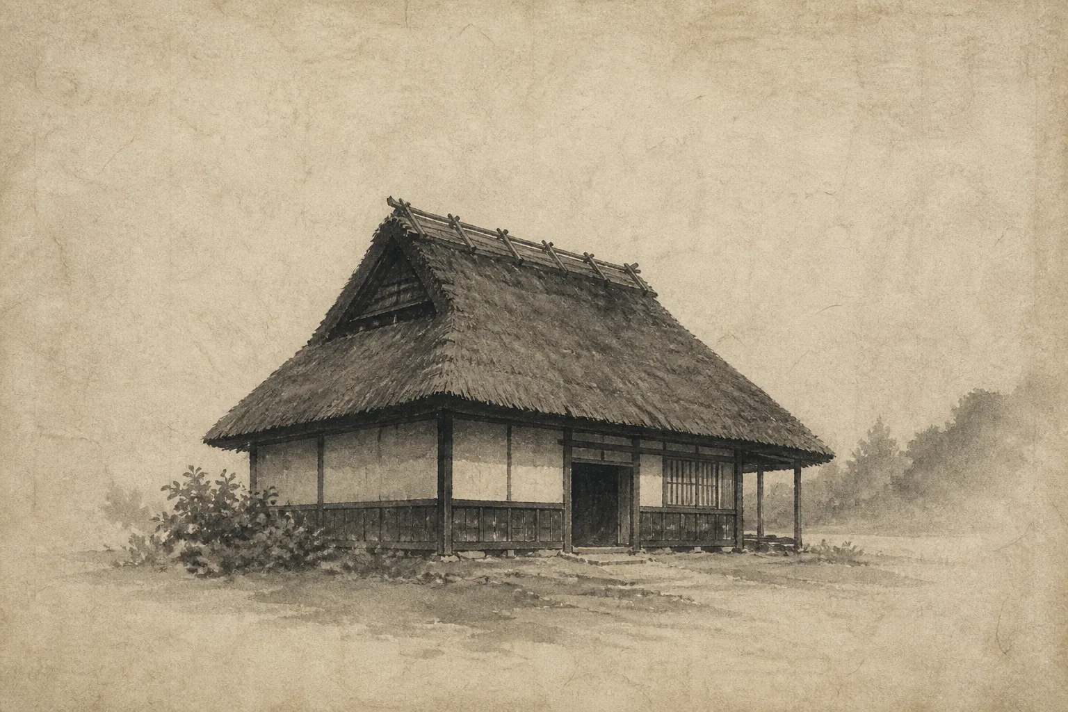 Farm Household and Tama ink painting