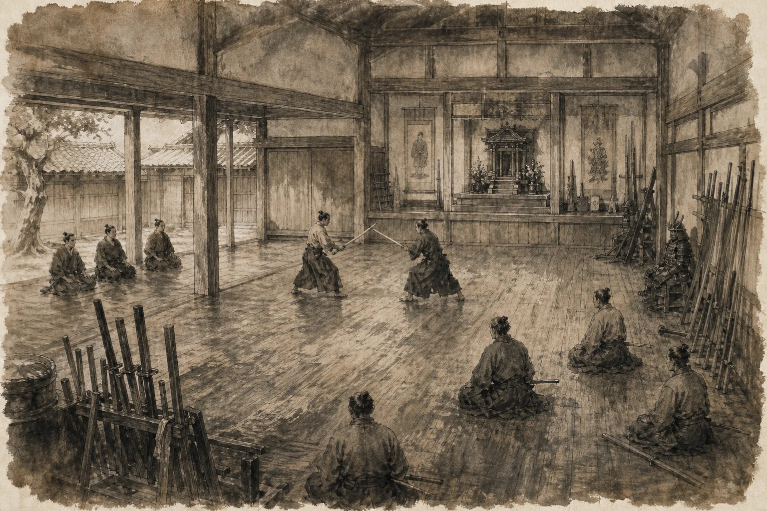 天然理心流をイメージした墨絵