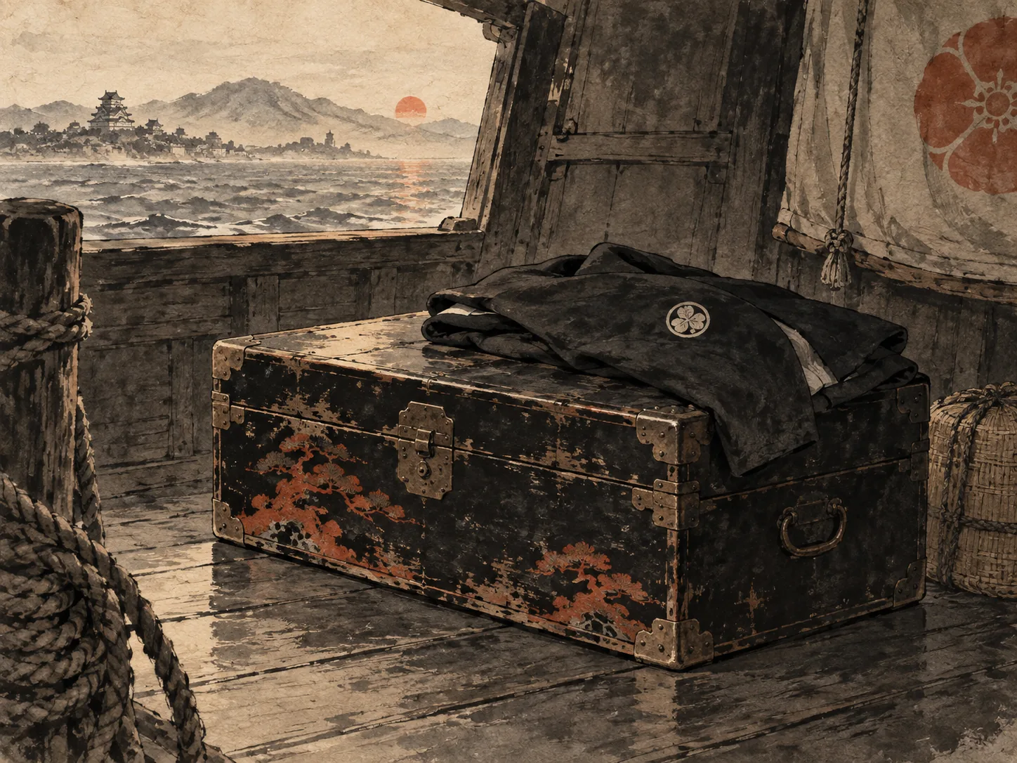 Retreat Travel Trunk ink painting