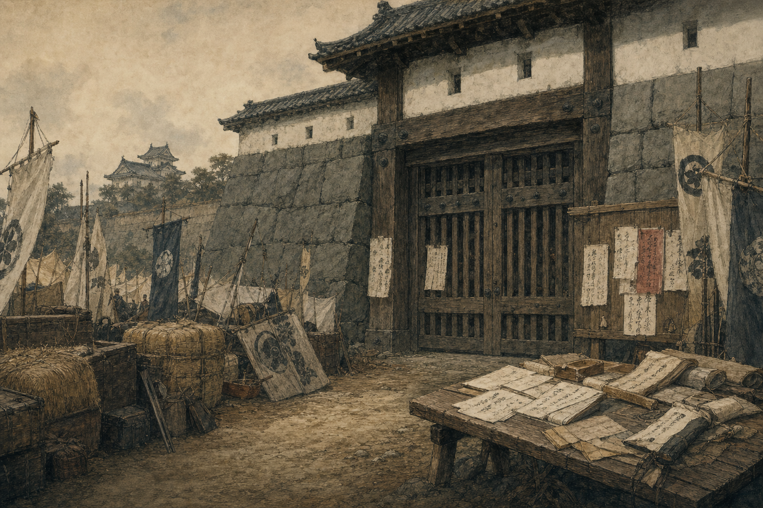 A legitimate credential could not open a gate controlled by a domain faction ink painting