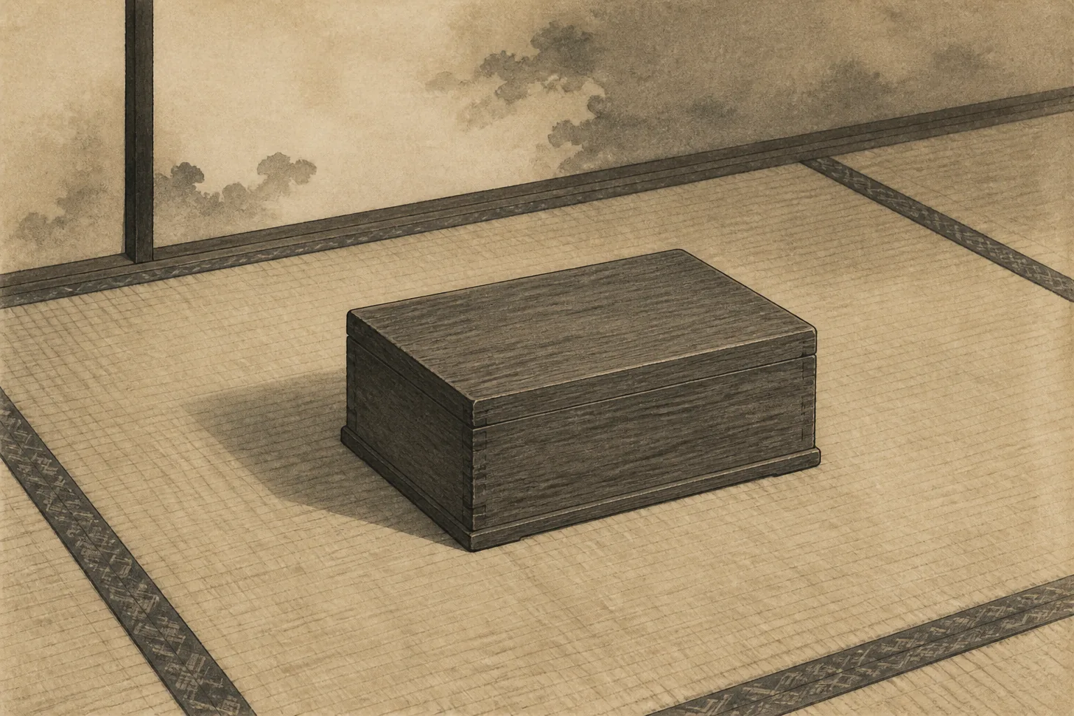 Letters and disciplined forms entered daily life in an Edo domain residence ink painting