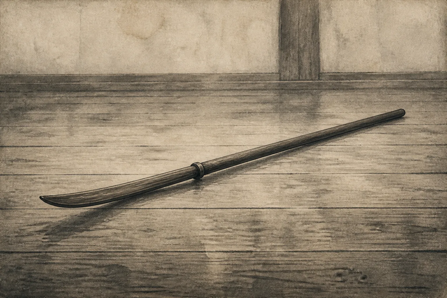 The polearm was a repeated training tool before it became an emblem ink painting