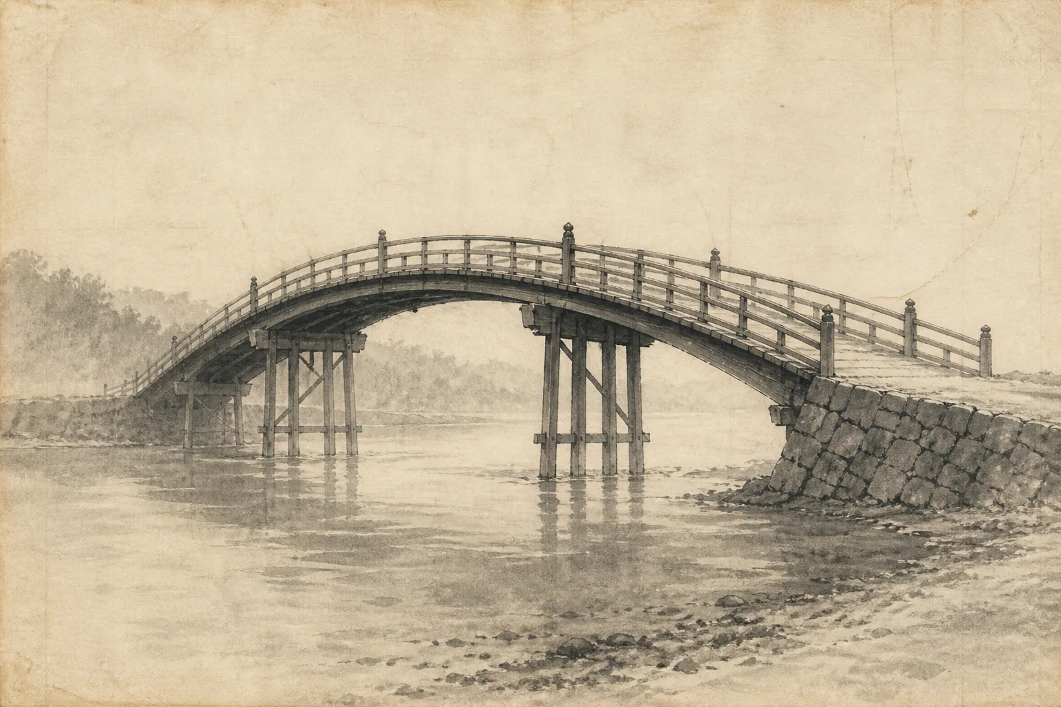 Negotiation for permission led to a bridge where polearms met gunfire ink painting