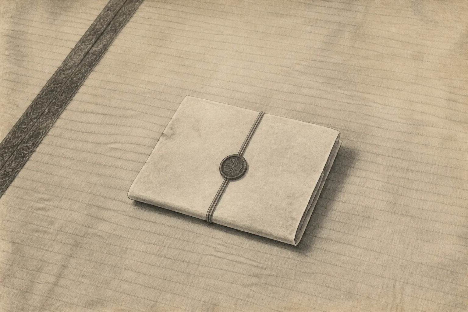 対立する藩の距離を往復文書で縮めるをイメージした墨絵