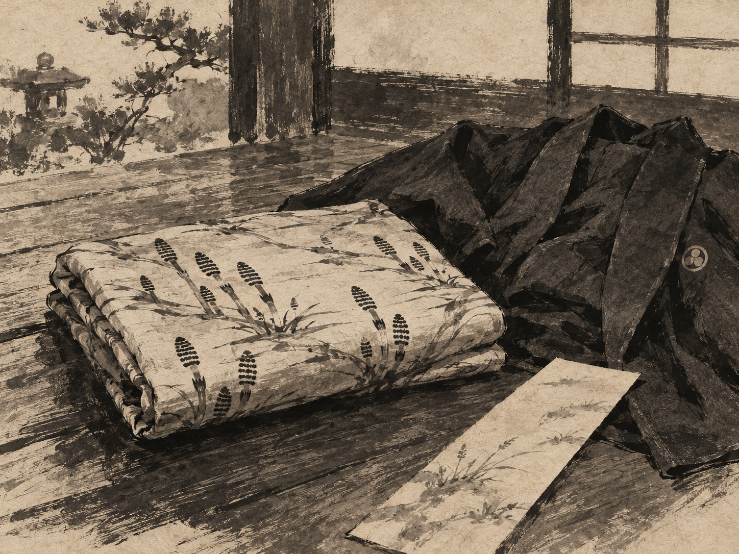 A practical gift carried a call to return. ink painting