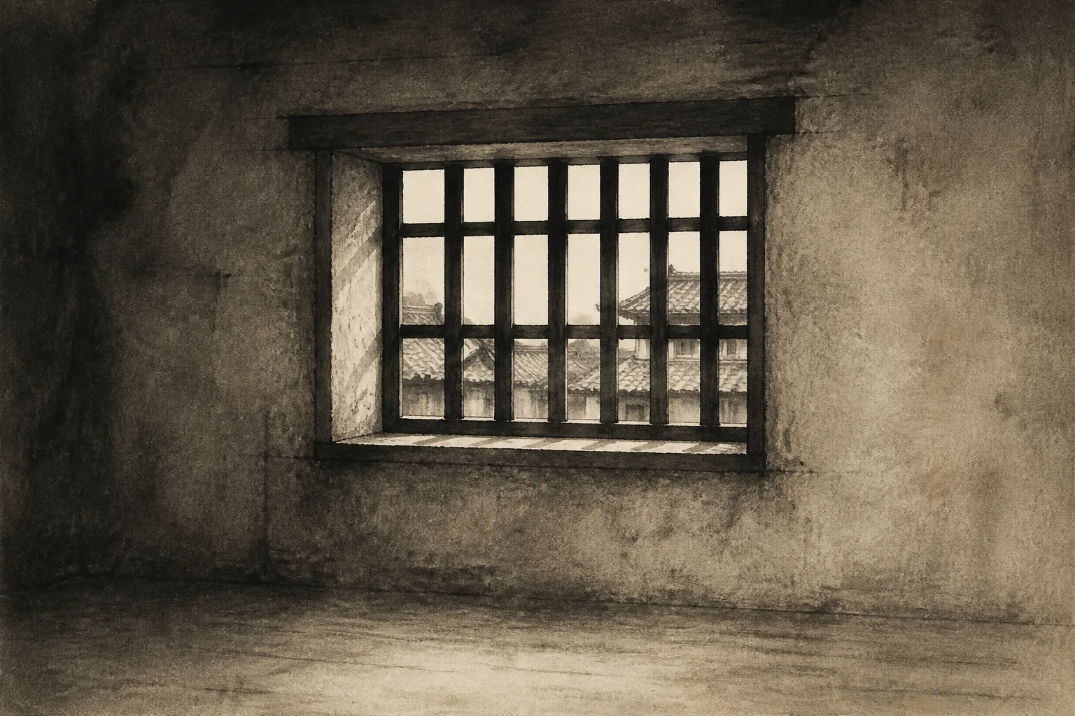 Execution belongs to domain suppression and judicial procedure, not a nickname's destined ending ink painting
