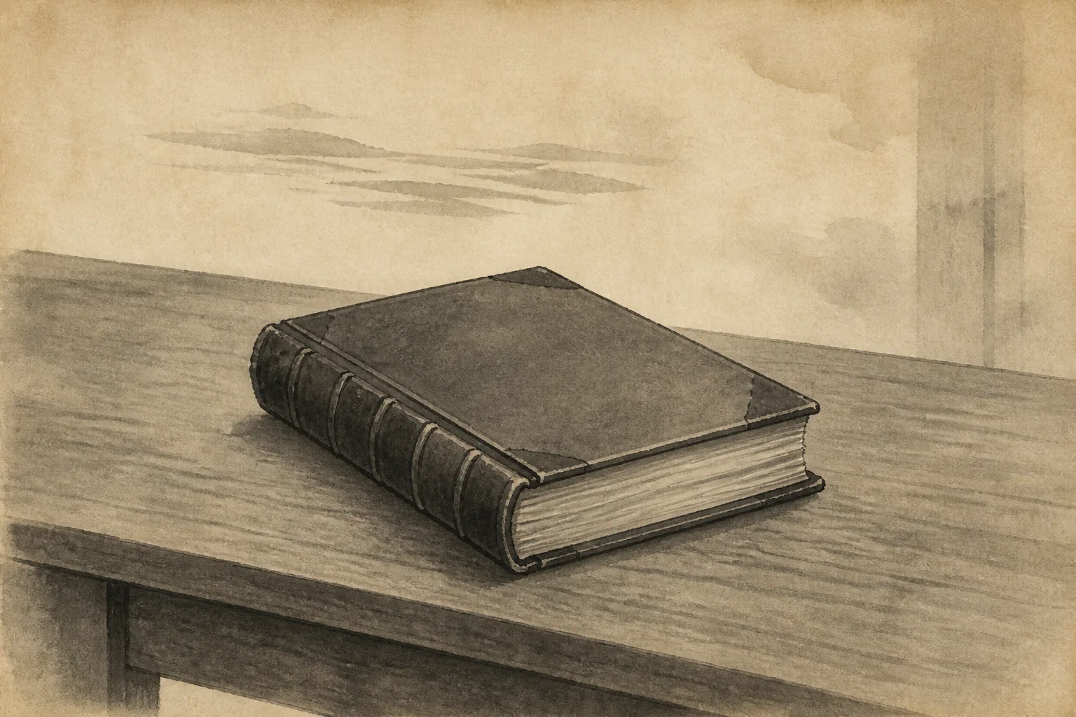 一冊の蘭書を共同で読み、医学を理化学へ広げるをイメージした墨絵