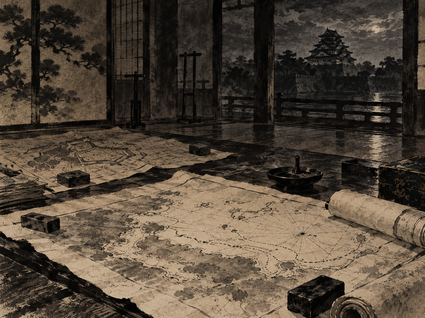Withdrawal began submission and abandoned command at once. ink painting