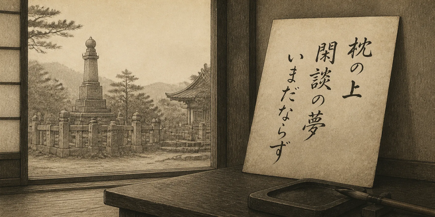 Winter travel becomes the work of lodging, feeding, equipping, and moving more than eight hundred people ink painting