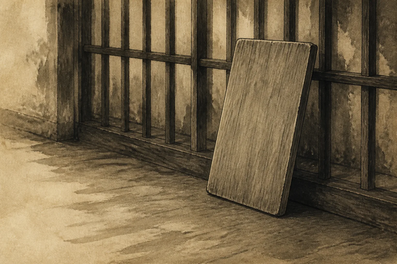 A Study Circle in Prison ink painting