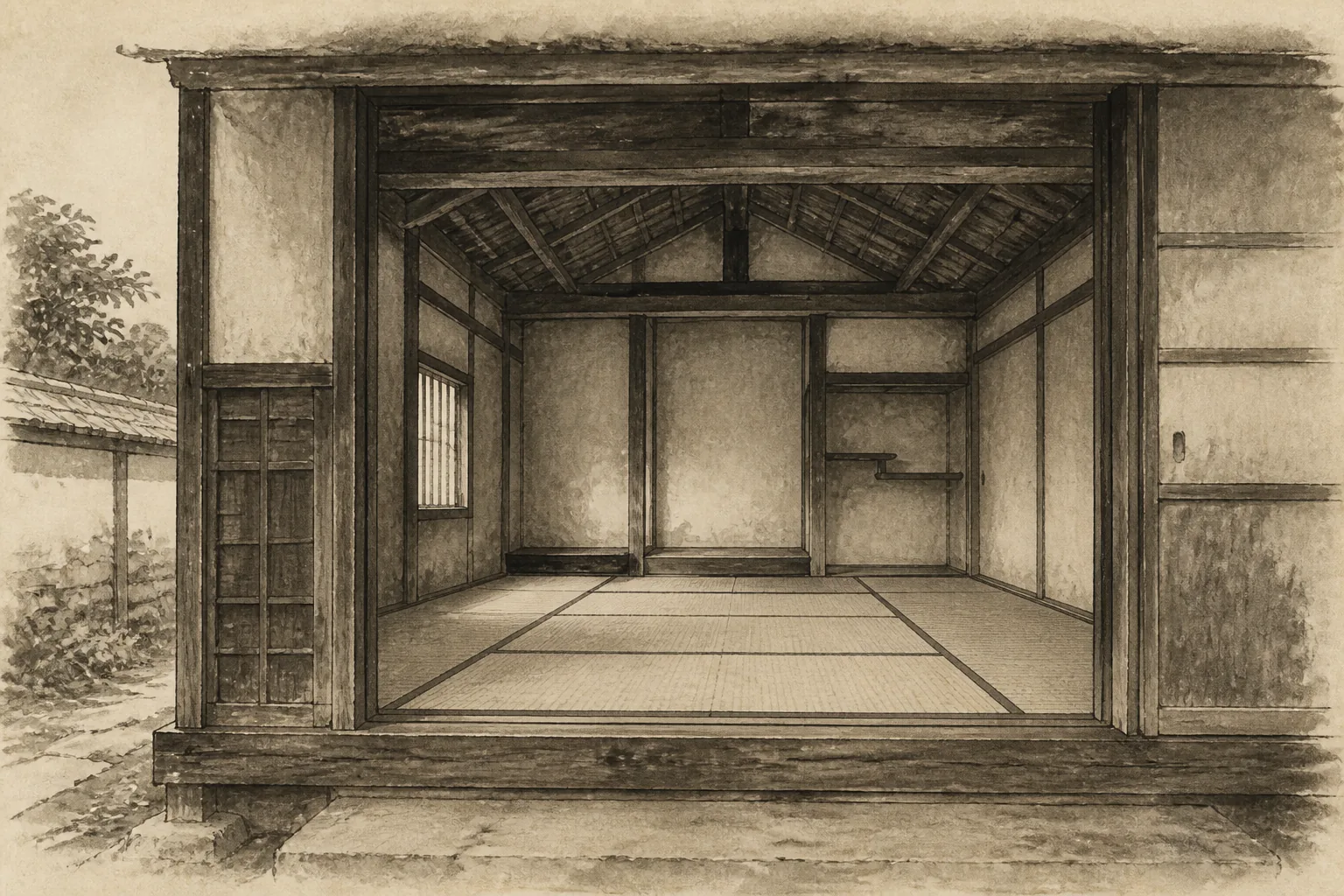 The Eight-Mat Classroom ink painting