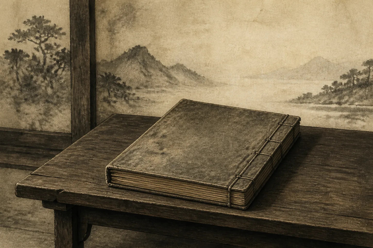 Registers of people, tax, roads, and boundaries made village administration concrete ink painting