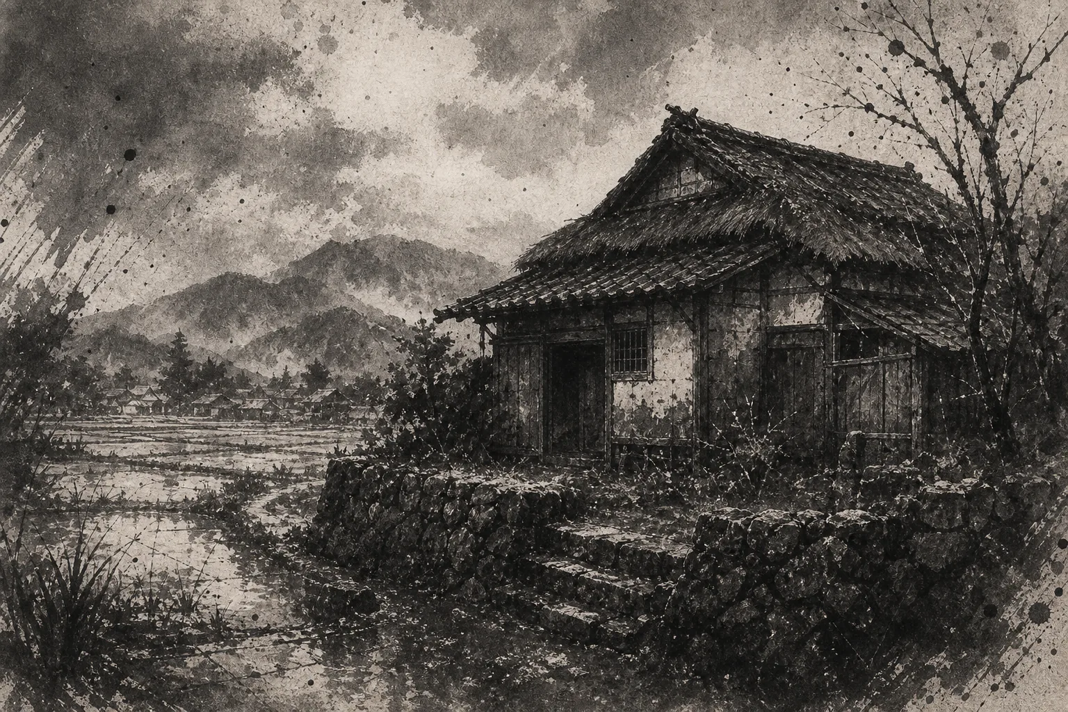 安芸・岩崎弥太郎生家の墨絵
