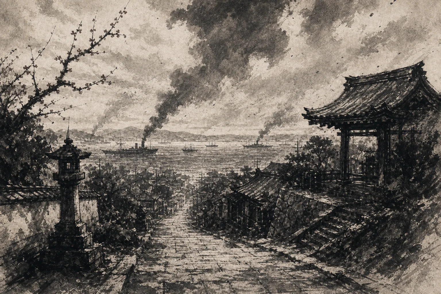 Shimonoseki / Kozanji Area ink-wash place image