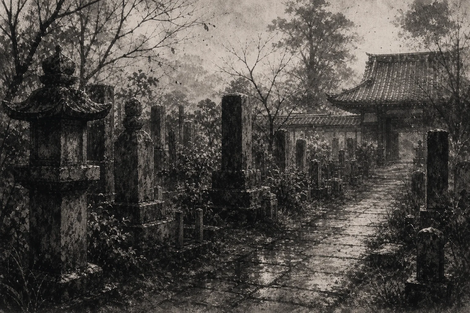 東京・専称寺の墨絵