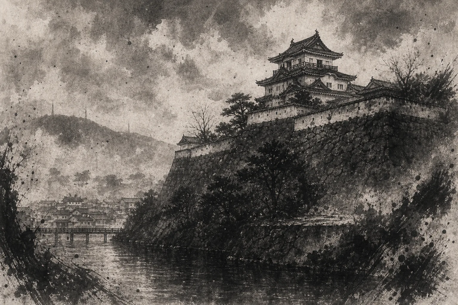 Wakayama / Wakayama Castle ink-wash place image