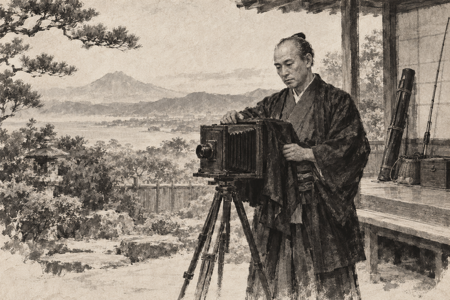 Yoshinobu Tokugawa ink painting inspired by I had heard this world was only a brief dream; looking back, the months...